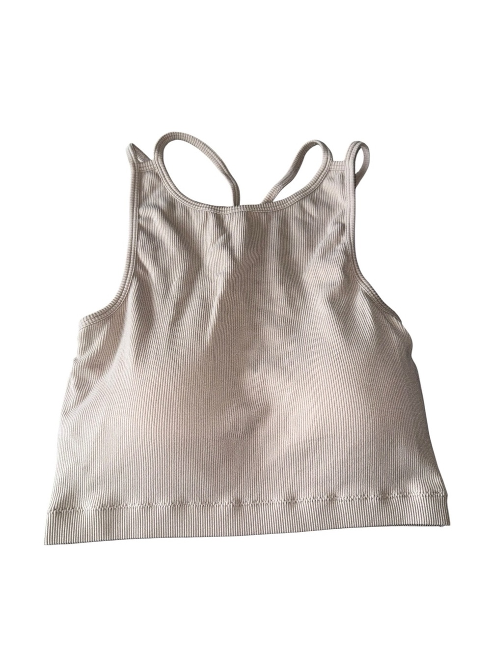 Women's Ribbed Tank Crop — Cream